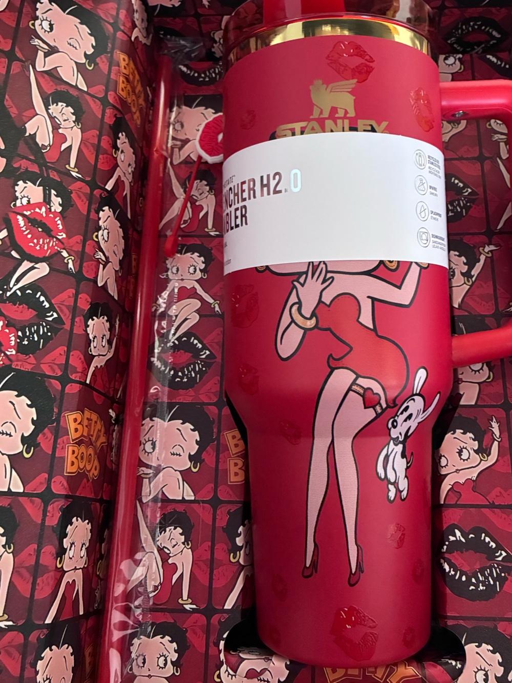 Stanley Betty boop loveshackfancy vintage cup red box gift new topper 40oz